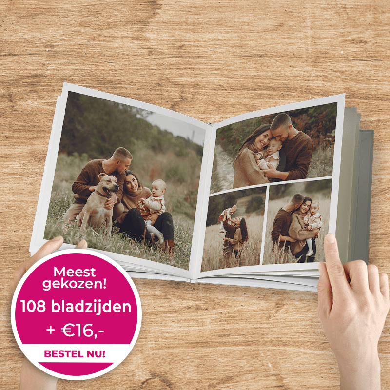 Fotoboek vierkant 108bladzijden