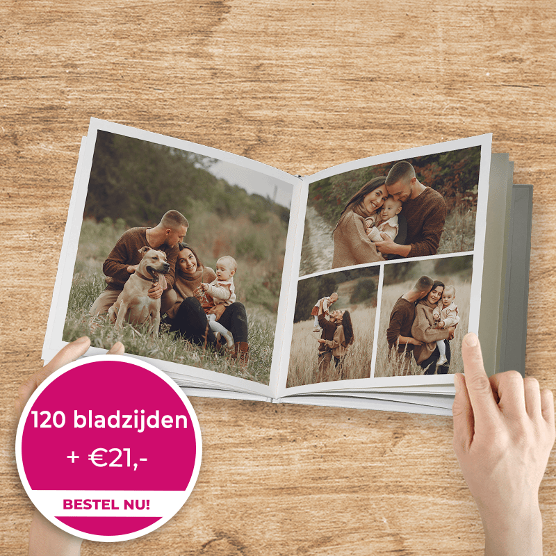 Fotoboek vierkant 120bladzijden