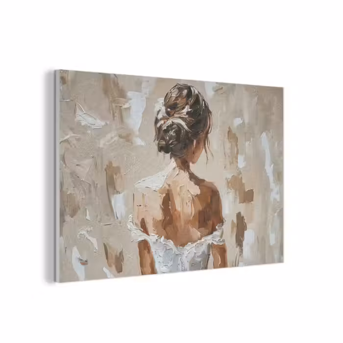 Akoestisch schilderij - Vrouw - Verf - Abstract - Beige - Modern